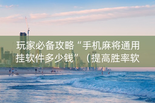 玩家必备攻略“手机麻将通用挂软件多少钱”（提高胜率软件)