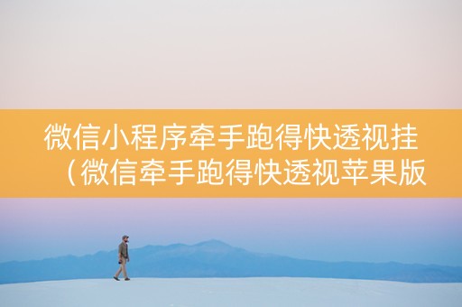 微信小程序牵手跑得快透视挂（微信牵手跑得快透视苹果版）