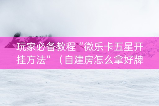 玩家必备教程“微乐卡五星开挂方法”（自建房怎么拿好牌)