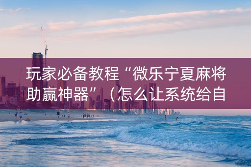 玩家必备教程“微乐宁夏麻将助赢神器”（怎么让系统给自己好牌)