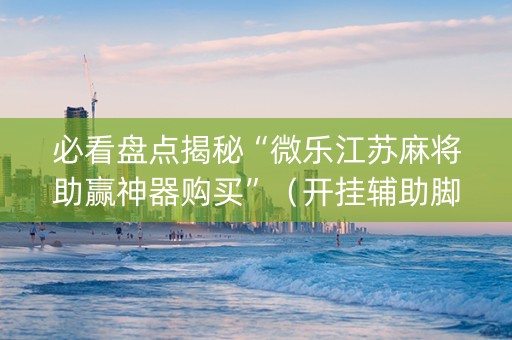 必看盘点揭秘“微乐江苏麻将助赢神器购买”（开挂辅助脚本)