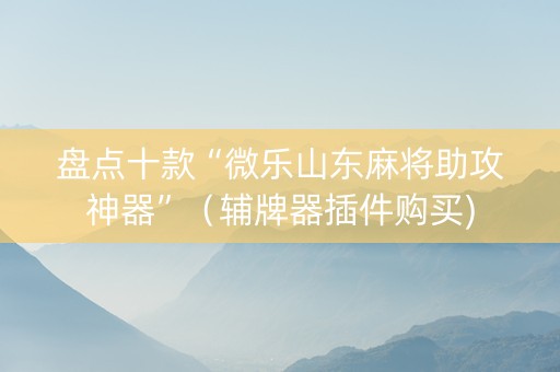 盘点十款“微乐山东麻将助攻神器”（辅牌器插件购买)