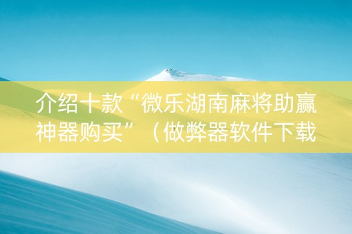 介绍十款“微乐湖南麻将助赢神器购买”（做弊器软件下载)