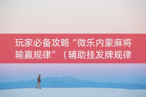 玩家必备攻略“微乐内蒙麻将输赢规律”（辅助挂发牌规律)