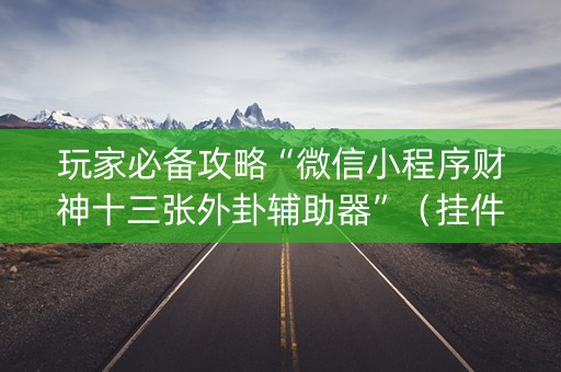 玩家必备攻略“微信小程序财神十三张外卦辅助器”（挂件神器)