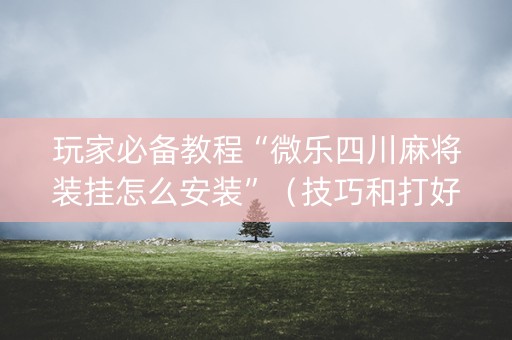 玩家必备教程“微乐四川麻将装挂怎么安装”（技巧和打好牌方法)