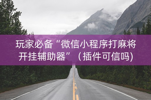 玩家必备“微信小程序打麻将开挂辅助器”（插件可信吗)