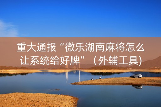 重大通报“微乐湖南麻将怎么让系统给好牌”（外辅工具)