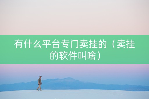 有什么平台专门卖挂的（卖挂的软件叫啥）