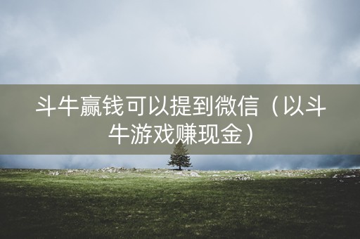 斗牛赢钱可以提到微信（以斗牛游戏赚现金）