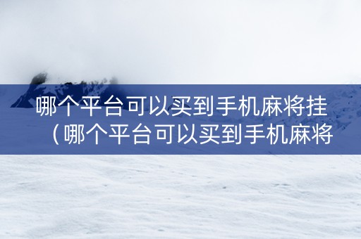 哪个平台可以买到手机麻将挂（哪个平台可以买到手机麻将挂的）