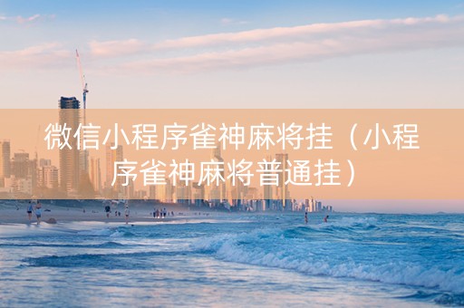 微信小程序雀神麻将挂（小程序雀神麻将普通挂）