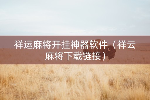 祥运麻将开挂神器软件（祥云麻将下载链接）
