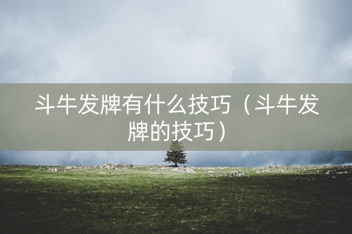 斗牛发牌有什么技巧（斗牛发牌的技巧）