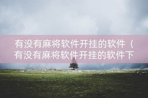 有没有麻将软件开挂的软件（有没有麻将软件开挂的软件下载）