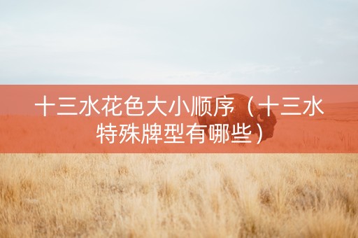 十三水花色大小顺序（十三水特殊牌型有哪些）