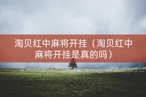 淘贝红中麻将开挂（淘贝红中麻将开挂是真的吗）