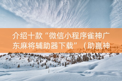 介绍十款“微信小程序雀神广东麻将辅助器下载”（助赢神器购买)