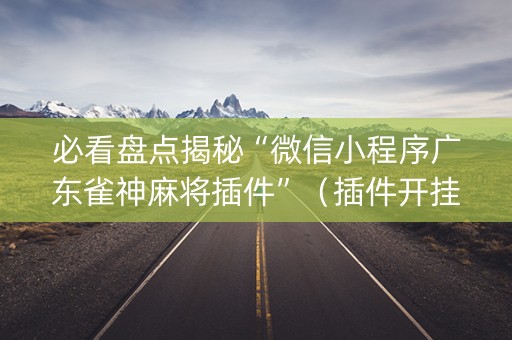 必看盘点揭秘“微信小程序广东雀神麻将插件”（插件开挂免费AI)