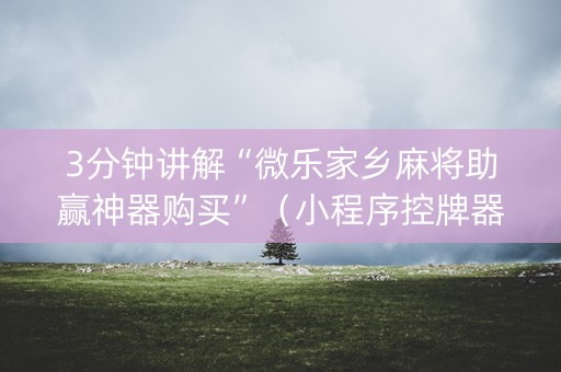 3分钟讲解“微乐家乡麻将助赢神器购买”（小程序控牌器)