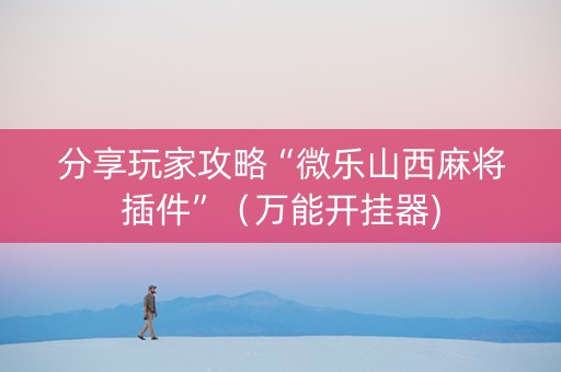 分享玩家攻略“微乐山西麻将插件”（万能开挂器)