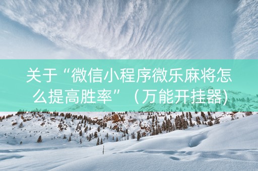 关于“微信小程序微乐麻将怎么提高胜率”（万能开挂器)