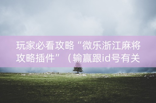 玩家必看攻略“微乐浙江麻将攻略插件”（输赢跟id号有关系吗)