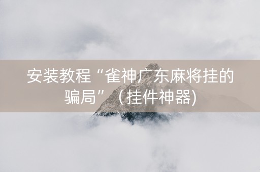 安装教程“雀神广东麻将挂的骗局”（挂件神器)