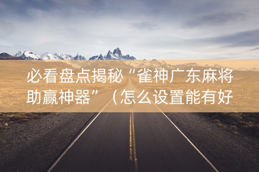 必看盘点揭秘“雀神广东麻将助赢神器”（怎么设置能有好牌)