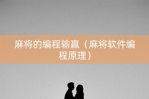 麻将的编程输赢（麻将软件编程原理）