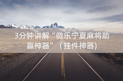 3分钟讲解“微乐宁夏麻将助赢神器”（挂件神器)
