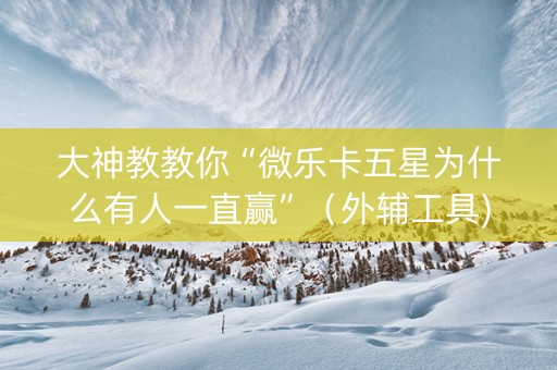 大神教教你“微乐卡五星为什么有人一直赢”（外辅工具)