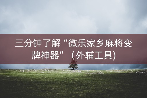 三分钟了解“微乐家乡麻将变牌神器”（外辅工具)