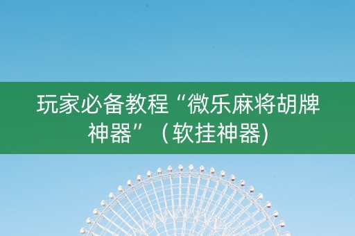 玩家必备教程“微乐麻将胡牌神器”（软挂神器)