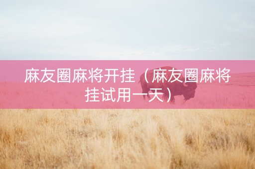 麻友圈麻将开挂（麻友圈麻将挂试用一天）