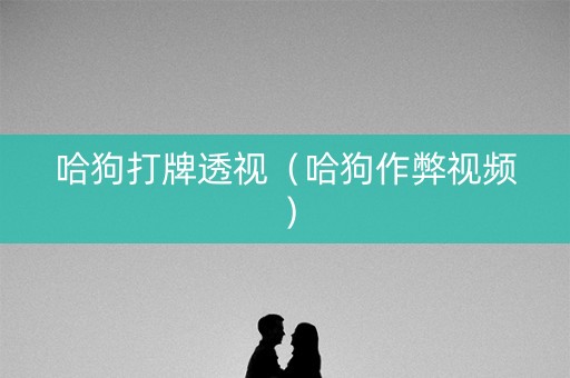 哈狗打牌透视（哈狗作弊视频）