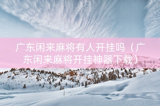 广东闲来麻将有人开挂吗（广东闲来麻将开挂神器下载）