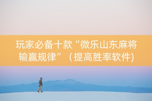 玩家必备十款“微乐山东麻将输赢规律”（提高胜率软件)