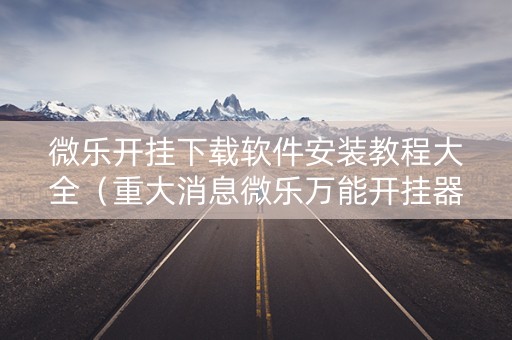 微乐开挂下载软件安装教程大全（重大消息微乐万能开挂器通用版）