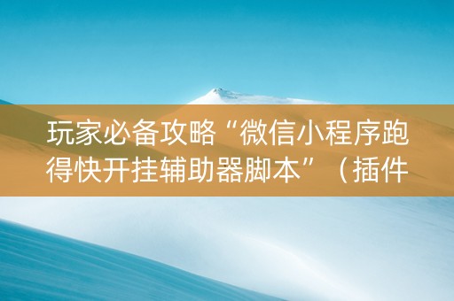 玩家必备攻略“微信小程序跑得快开挂辅助器脚本”（插件开挂免费AI)