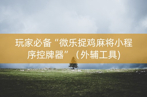 玩家必备“微乐捉鸡麻将小程序控牌器”（外辅工具)