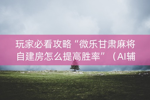 玩家必看攻略“微乐甘肃麻将自建房怎么提高胜率”（AI辅助胡牌规则)