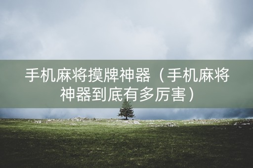 手机麻将摸牌神器（手机麻将神器到底有多厉害）