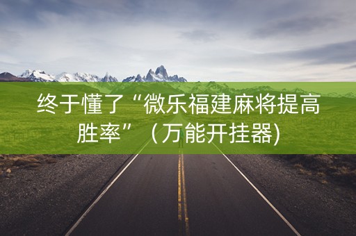 终于懂了“微乐福建麻将提高胜率”（万能开挂器)