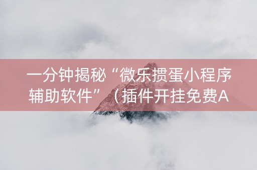 一分钟揭秘“微乐掼蛋小程序辅助软件”（插件开挂免费AI)