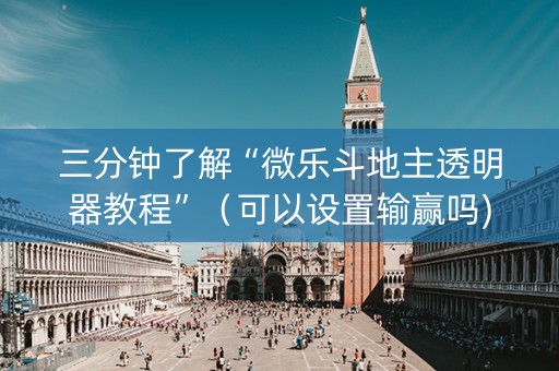 三分钟了解“微乐斗地主透明器教程”（可以设置输赢吗)