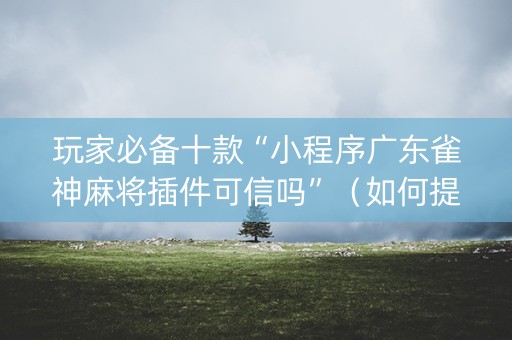玩家必备十款“小程序广东雀神麻将插件可信吗”（如何提高胜率)