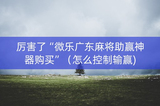 厉害了“微乐广东麻将助赢神器购买”（怎么控制输赢)