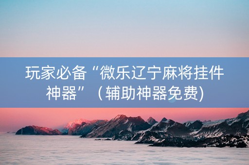 玩家必备“微乐辽宁麻将挂件神器”（辅助神器免费)