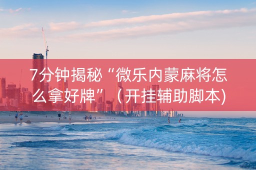 7分钟揭秘“微乐内蒙麻将怎么拿好牌”（开挂辅助脚本)